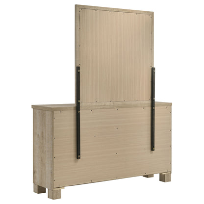 Dayton 6-drawer Bedroom Dresser and Mirror Weathered Oak