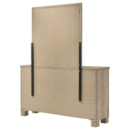 Dayton 6-drawer Bedroom Dresser and Mirror Weathered Oak