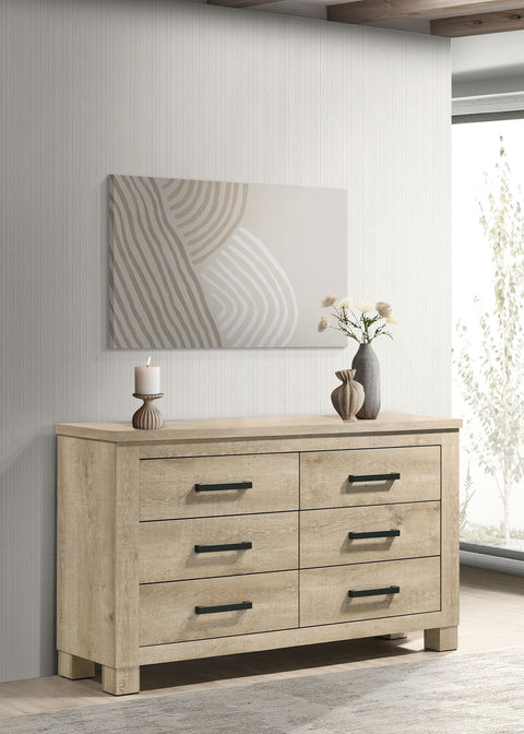 Dayton 6-drawer Bedroom Dresser Weathered Oak