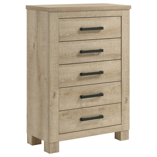 Dayton 5-drawer Bedroom Chest of Drawers Weathered Oak