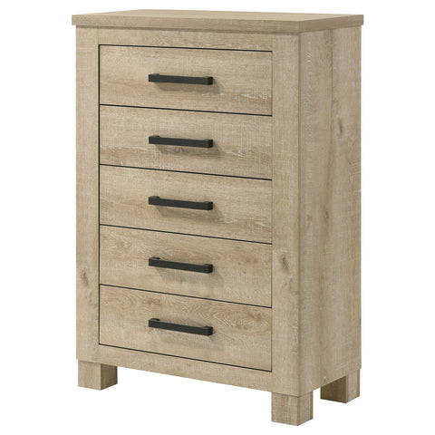 Dayton 5-drawer Bedroom Chest of Drawers Weathered Oak