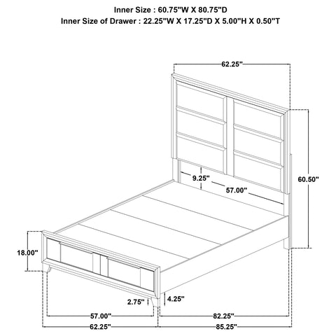 Macedo 5-piece Queen Bedroom Set Washed Grey