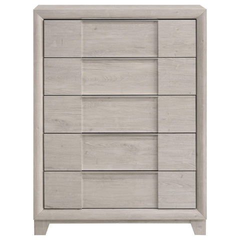 Macedo 5-drawer Chest of Drawers Washed Grey