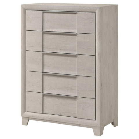 Macedo 5-drawer Chest of Drawers Washed Grey