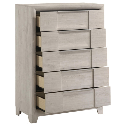 Macedo 5-drawer Chest of Drawers Washed Grey