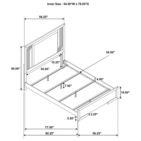 Lior 5-piece Full Bedroom Set Walnut