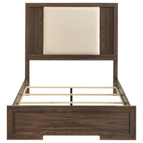 Lior Full Velvet Upholstered Panel Bed Walnut
