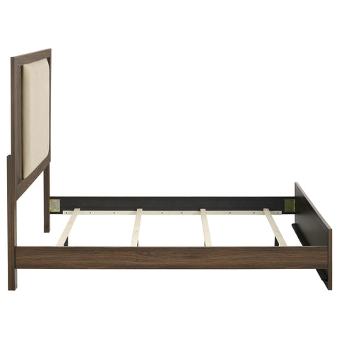 Lior Full Velvet Upholstered Panel Bed Walnut