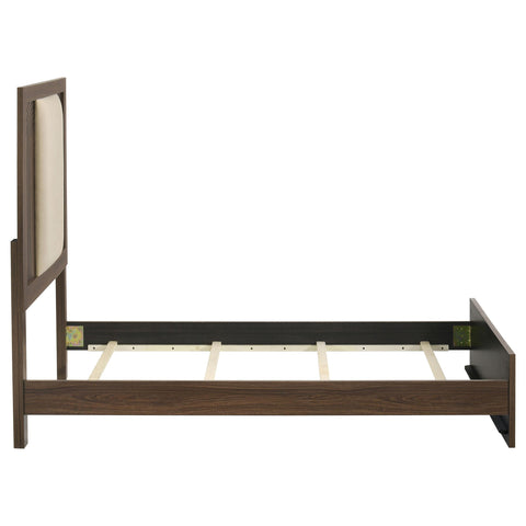 Lior Twin Velvet Upholstered Panel Bed Walnut