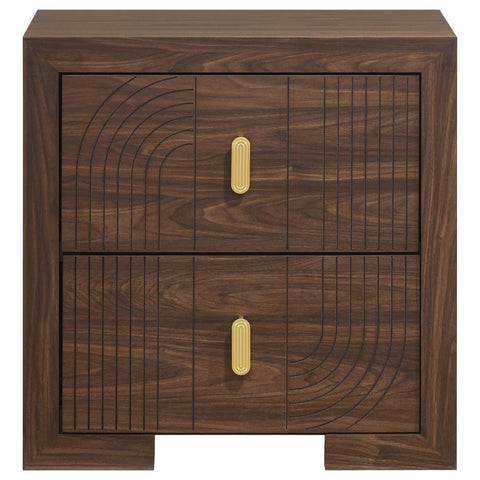 Lior 2-drawer Nightstand Bedside Table Walnut