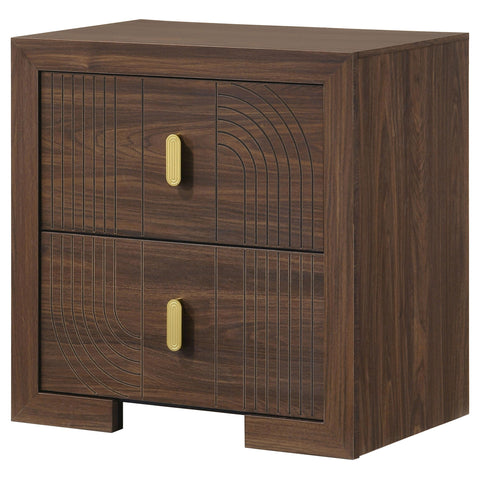 Lior 2-drawer Nightstand Bedside Table Walnut