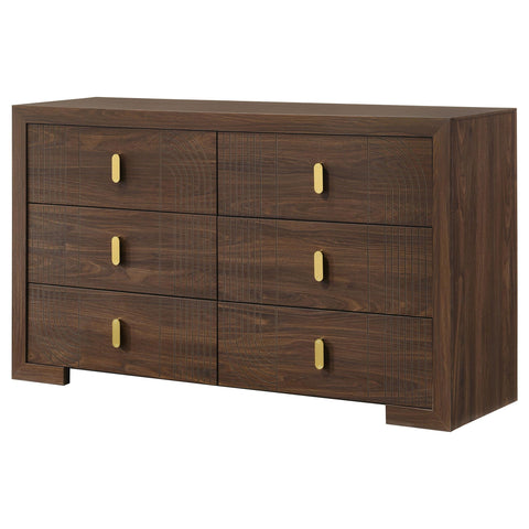 Lior 6-drawer Bedroom Dresser Walnut