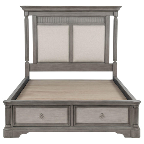 Canova California King Storage Platform Bed Weathered Taupe