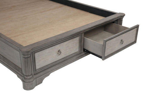 Canova California King Storage Platform Bed Weathered Taupe
