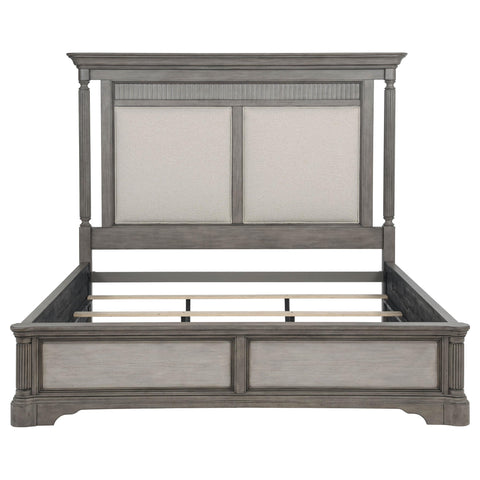 Canova Eastern King Upholstered Panel Bed Weathered Taupe