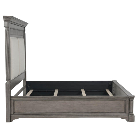 Canova Queen Upholstered Panel Bed Weathered Taupe