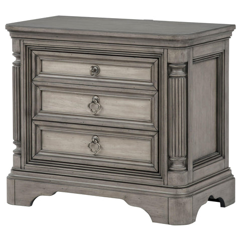 Canova 3-drawer Nightstand Bedside Table Weathered Taupe