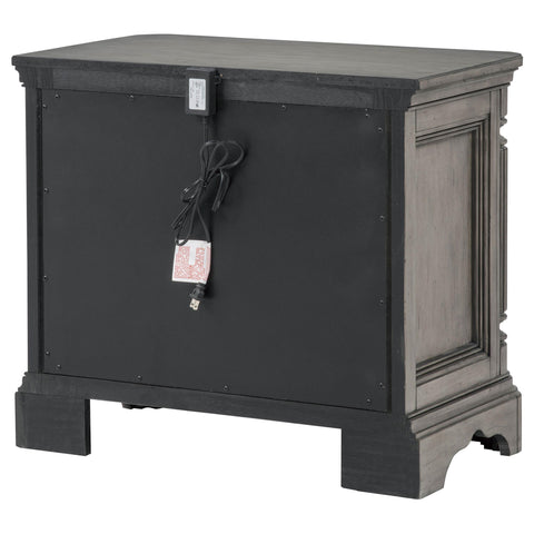Canova 3-drawer Nightstand Bedside Table Weathered Taupe