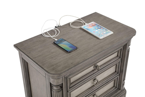 Canova 3-drawer Nightstand Bedside Table Weathered Taupe