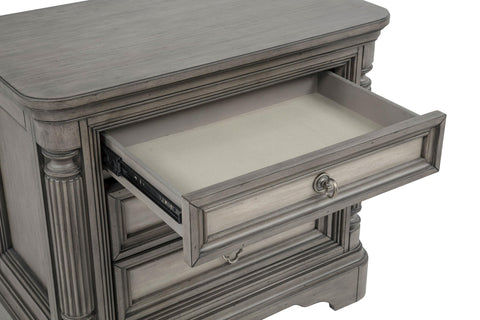 Canova 3-drawer Nightstand Bedside Table Weathered Taupe