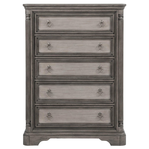 Canova 5-drawer Chest of Drawers Weathered Taupe