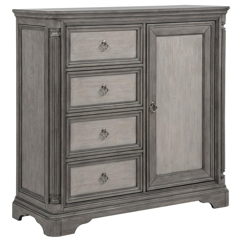 Canova 4-drawer Door Chest with Hidden Storage Weathered Taupe