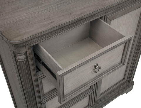 Canova 4-drawer Door Chest with Hidden Storage Weathered Taupe