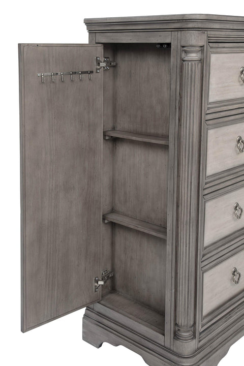 Canova 4-drawer Door Chest with Hidden Storage Weathered Taupe