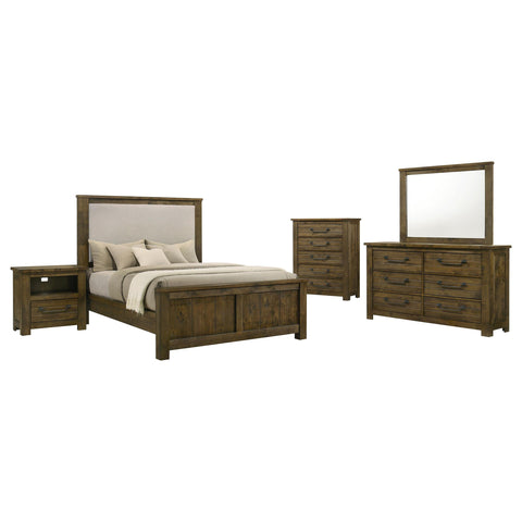 Beller 5-piece Eastern King Bedroom Set Rustic Brown