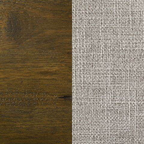 Beller California King Linen Panel Bed Rustic Brown