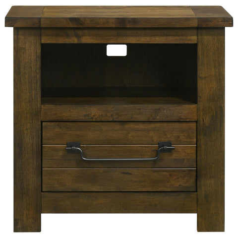 Beller 1-drawer Nightstand Bedside Table Rustic Brown