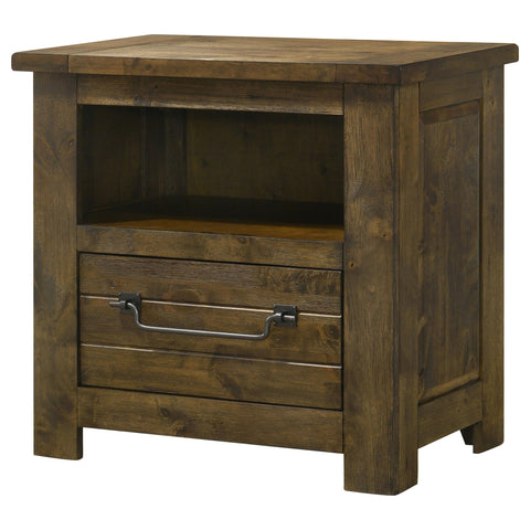Beller 1-drawer Nightstand Bedside Table Rustic Brown