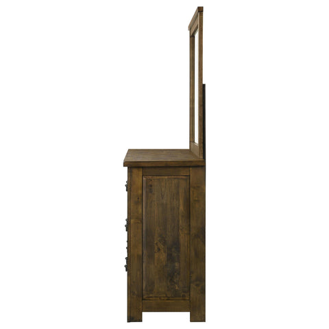 Beller 6-drawer Dresser with Mirror Rustic Brown