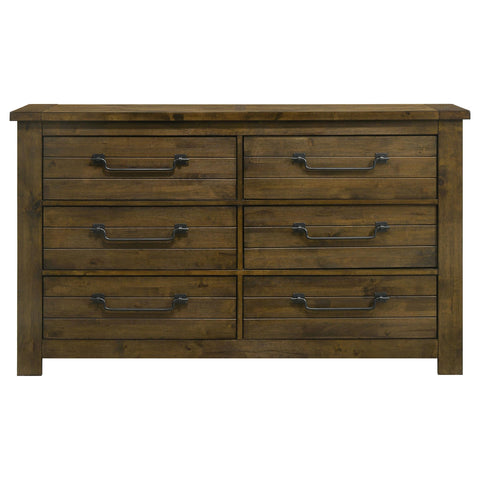Beller 6-drawer Bedroom Dresser Rustic Brown
