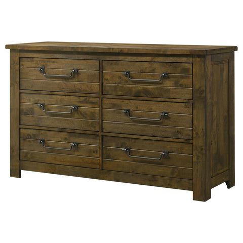 Beller 6-drawer Bedroom Dresser Rustic Brown