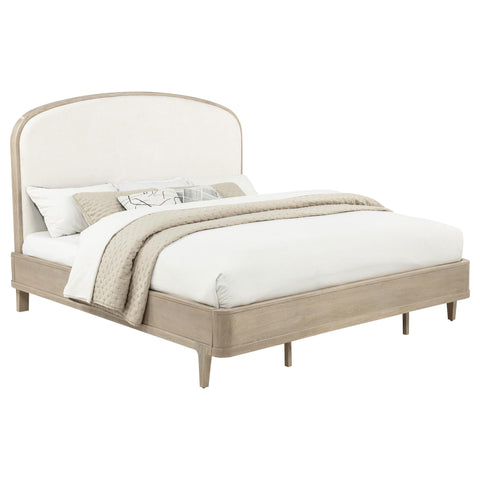 Carolyn Eastern King Upholstered Panel Bed Sandstone