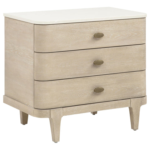 Carolyn 3-drawer Nightstand Bedside Table Sandstone