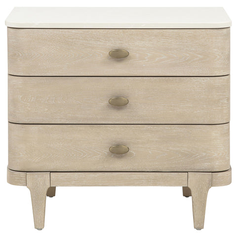 Carolyn 3-drawer Nightstand Bedside Table Sandstone