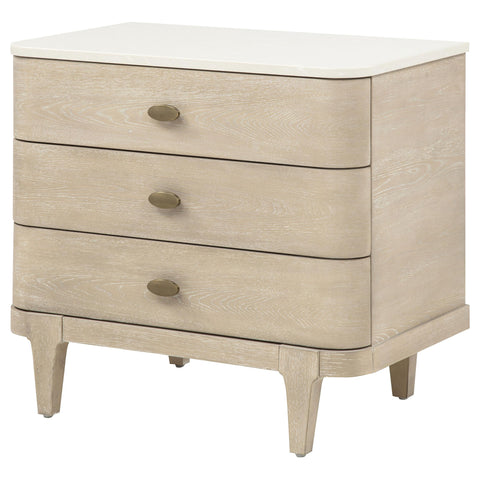 Carolyn 3-drawer Nightstand Bedside Table Sandstone