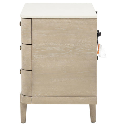 Carolyn 3-drawer Nightstand Bedside Table Sandstone