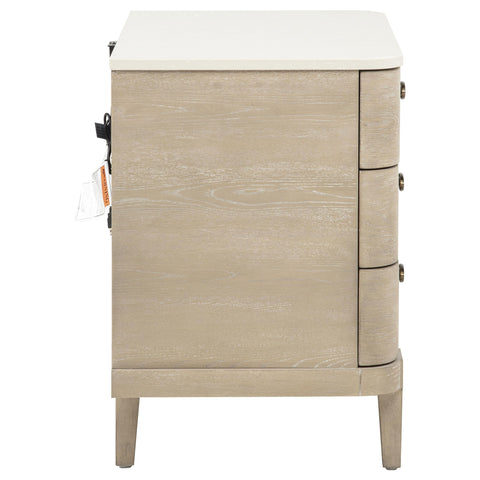 Carolyn 3-drawer Nightstand Bedside Table Sandstone