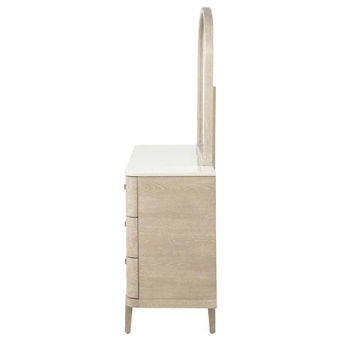Carolyn 6-drawer Dresser Cabinet with Mirror Sandstone