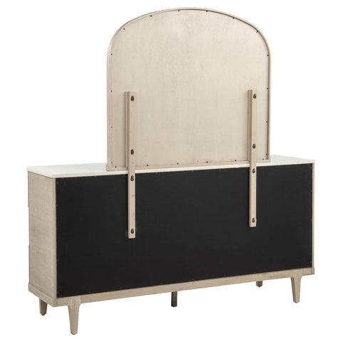 Carolyn 6-drawer Dresser Cabinet with Mirror Sandstone