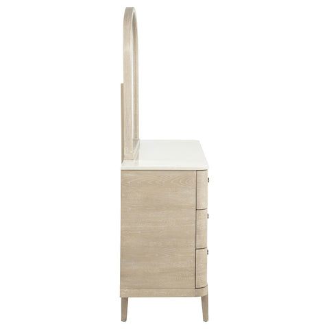 Carolyn 6-drawer Dresser Cabinet with Mirror Sandstone