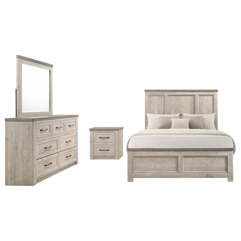 Castlewood 4-Piece Eastern King Panel Bedroom Set Grey and Weathered Taupe