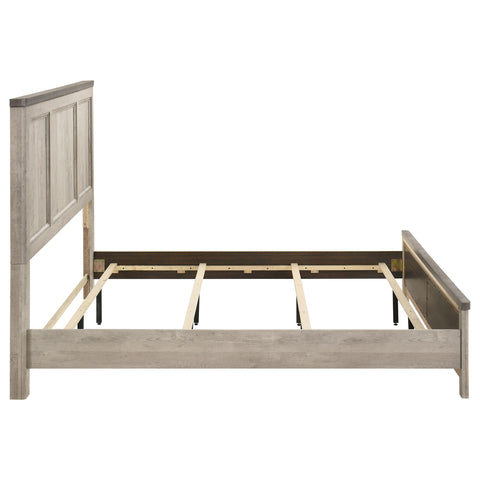 Castlewood Farmhouse Eastern King Panel Bed Grey and Weathered Taupe