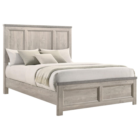 Castlewood Farmhouse Queen Panel Bed Grey and Weathered Taupe