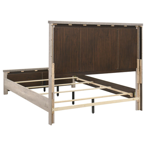 Castlewood Farmhouse Queen Panel Bed Grey and Weathered Taupe
