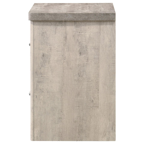 Castlewood Farmhouse 2-Drawer Nightstand Grey and Weathered Taupe