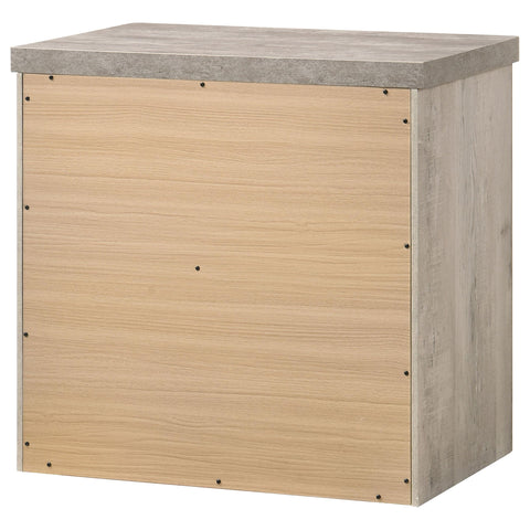 Castlewood Farmhouse 2-Drawer Nightstand Grey and Weathered Taupe